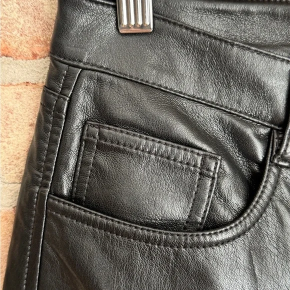 Aritzia Wilfred Melina Black Vegan Leather High Rise Pants - Picture 6 of 11